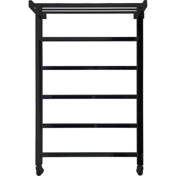 Водяной полотенцесушитель Comfysan Marte-K W-6 80x50 012663 с полкой Черный матовый — фото 4, Водяные полотенцесушители