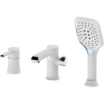 Смеситель на борт ванны Haiba HB80805-8 Белый Хром — фото 1, Смесители на борт ванны