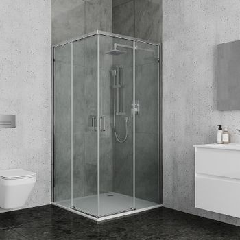 Душевой уголок Ambassador Queen 120х80 11011106R профиль Хром стекло прозрачное — фото 1, Прямоугольные душевые уголки