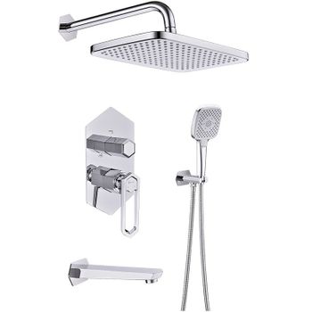 Душевая система Lemark Prizma LM3922C Хром — фото 1, Встраиваемые душевые комплекты