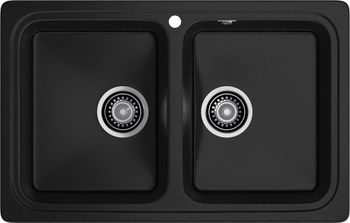 GRANFEST Мойка STANDART 780K 2 чаши 780*510мм черный арт.GF- — фото 2, Кухонные мойки
