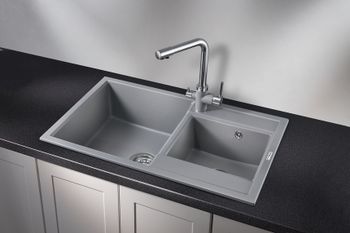 Granula-8201, АЛЮМИНИУМ, кухонная мойка, кварц — фото 2, Кухонные мойки