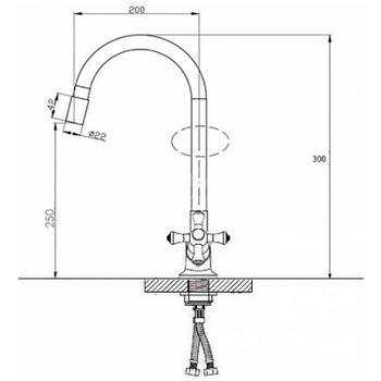 Смеситель для кухни D-Lin D153810-2 Хром Серый — фото 2, Смесители для кухни