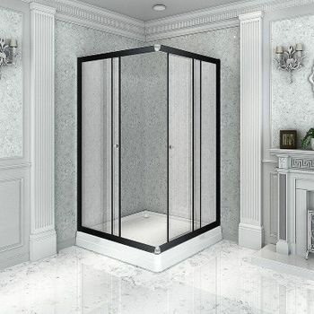 Душевой уголок Radomir Дрим 110x100 L 1-03-6-1-0-1230 профиль Черный стекло прозрачное — фото 3, Прямоугольные душевые уголки