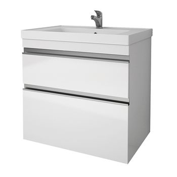 Тумба GRACE PLUS, 70 см, подвесная/напольная, 2 ящика, с опорами, белый глянец — фото 6, Тумбы под раковину