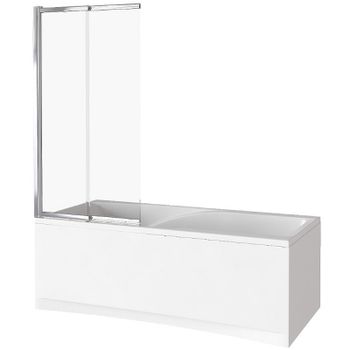 Шторка на ванну Good Door Screen 80 SLR-80-C-CH профиль Хром стекло прозрачное — фото 1, Шторки для ванной раздвижные