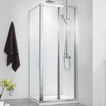 Душевой уголок Azario Toronto 80х80 AZ-NAA1432B профиль Серебро стекло прозрачное — фото 1, Квадратные душевые уголки