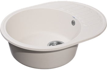 GRANFEST Мойка QUARZ 58 1-чаша+крыло 620*480мм белый арт.GF-Z- — фото 2, Кухонные мойки