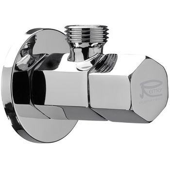Запорный вентиль Remer 128E1238 Хром — фото 1, Комплектующие для туалета