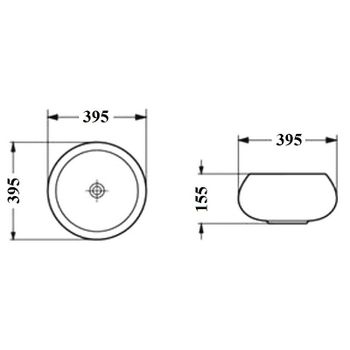 Раковина-чаша Bond 39 S52-390 Белая глянцевая — фото 6, Раковины накладные
