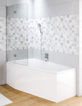 Шторка на ванну Riho Novik Z500 100 G003041120 (GZT9200100) профиль Хром стекло прозрачное — фото 1, Шторки для ванной распашные