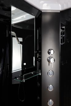 Душевая кабина Niagara Classic NG-6501-14G (90х90х215) средний поддон(26см),черный,стекло тонированн — фото 5, Душевые кабины