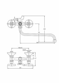 Смеситель для ванны Haiba HB2220 универсальный Хром — фото 2, Смеситель для ванны