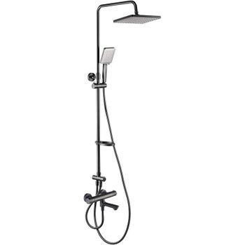 Душевая система Swedbe Hermes 5115B с термостатом Черная матовая — фото 1, Душевые стойки