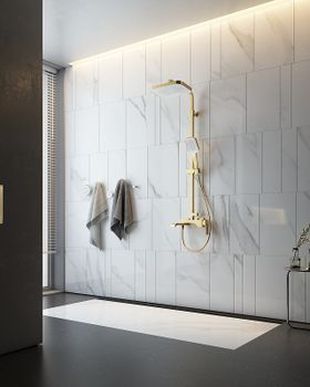 Душевая система Raglo R02.24.03 Золото матовое — фото 3, Душевые стойки