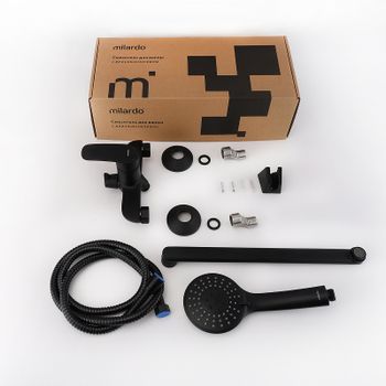 Смеситель для ванны Milardo Rora RORBL00M10 универсальный Черный матовый — фото 4, Смеситель для ванны