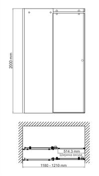 Vils 56R05 Душевая дверь — фото 11, Душевые двери в нишу