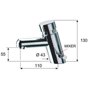 Смеситель для раковины Remer Tempor TE18M Хром — фото 2, Смесители для раковины