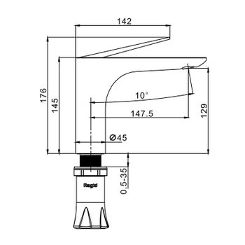 Смеситель для раковины Raglo R21.10.06 Черный матовый — фото 4, Смесители для раковины