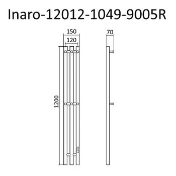 Электрический полотенцесушитель Маргроид Inaro 1200x120 Inaro-12012-1049-9005R правый Черный матовый — фото 5, Электрические полотенцесушители