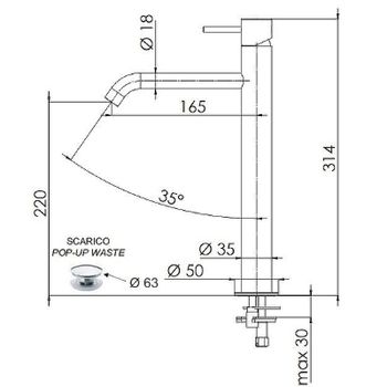 Смеситель для раковины Remer X-Style X10LXLRL Медь глянцевая — фото 2, Смесители для раковины