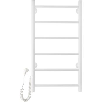Электрический полотенцесушитель Domoterm Аврора DMT 109-6 40x80 EK L Белый матовый — фото 1, Электрические полотенцесушители