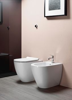 Биде GSI Pura 8872111 приставное Белое — фото 2, Биде напольные