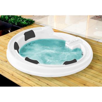 Акриловая ванна Gemy G9090 K White 190х190 с гидромассажем — фото 2, Акриловые ванны