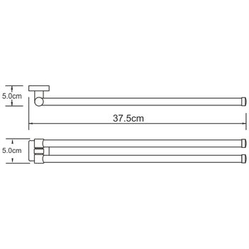 Dill K-3931 Держатель полотенец двойной — фото 5, Полотенцедержатели