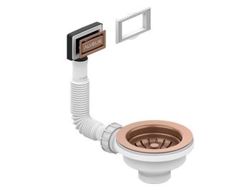 Выпуск для мойки 114 COPPER new с рамкой и заглушкой (гофра) — фото 1, Аксессуары для кухни