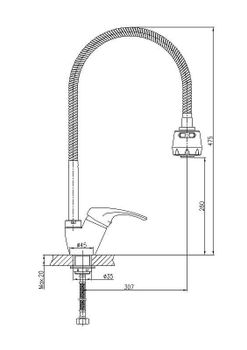 Смеситель для кухни Haiba HB4313 Хром — фото 2, Смесители для кухни