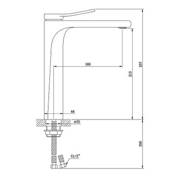 Смеситель для раковины Bronze de Luxe Element EL21CB Хром Черный — фото 5, Смесители для раковины