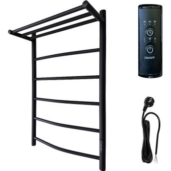 Электрический полотенцесушитель Маргроид Вид 4 800x500 04-8050-1051-9005R правый с полкой Черный мат — фото 1, Электрические полотенцесушители