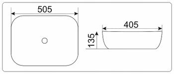 Раковина-чаша CeramaLux 50 D1302H011 Белая — фото 2, Раковины накладные
