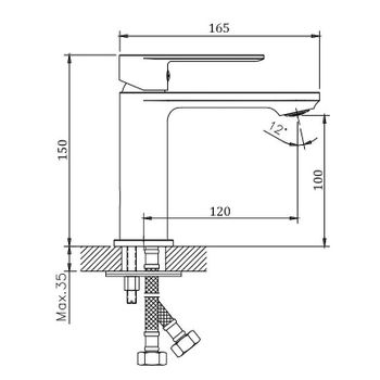 Смеситель для раковины Belz B678-3 B10678-3 Оружейная сталь — фото 2, Смесители для раковины