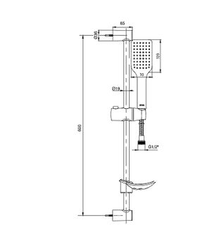 Душевой гарнитур E.C.A. Tiera 102146029C1EX Черный матовый — фото 2, Душевые гарнитуры