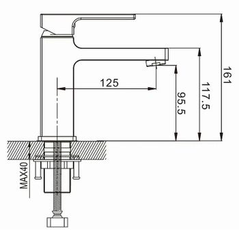 Смеситель для раковины Rose R10H R1001H-1 Черный матовый — фото 2, Смесители для раковины