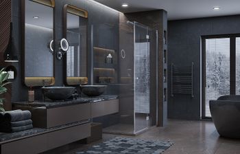 Душевой уголок Ambassador Diamond 120х90 12011108R профиль Хром стекло прозрачное — фото 13, Прямоугольные душевые уголки