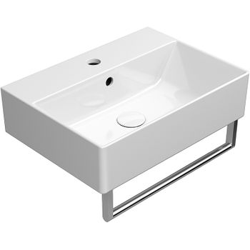 Раковина GSI Kube X 50 9447111 Белая — фото 5, Раковины подвесные