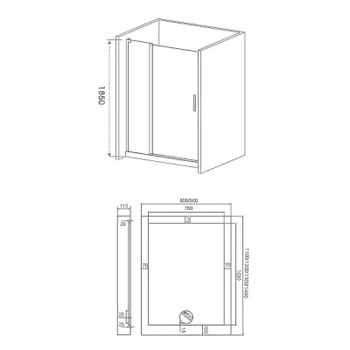 Душевая дверь Good Door Pandora WTW-110-C-CH 110 профиль Хром стекло прозрачное — фото 3, Душевые двери в нишу