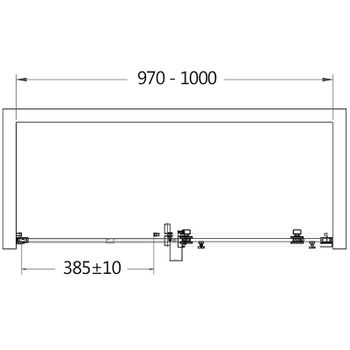 Душевая дверь AQUAme 100 AQM4201F-10 профиль Хром стекло прозрачное — фото 3, Раздвижные душевые двери