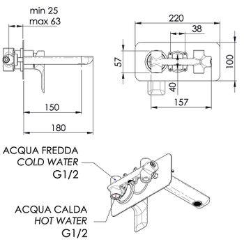 Смеситель для раковины Remer Infinity I15NO Черный матовый — фото 2, Смесители для раковины