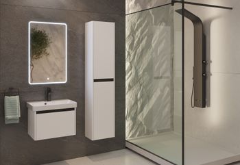 Тумба Luxury, 55 см, подвесная, 1 ящик, белый матовый — фото 4, Тумбы под раковину