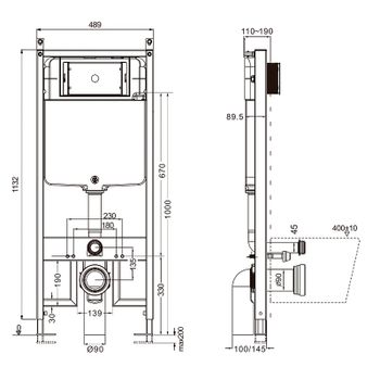 Инсталляция AQUAme AQM4003 для унитаза без клавиши смыва — фото 2, Инсталляции для унитазов