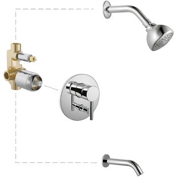 Душевая система Haiba HB80297-2 Хром — фото 1, Встраиваемые душевые комплекты