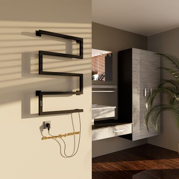 Электрический полотенцесушитель Altasan ШалимарПроф 80х50 ШалимарПроф8050ЧМ Черный муар — фото 4, Электрические полотенцесушители