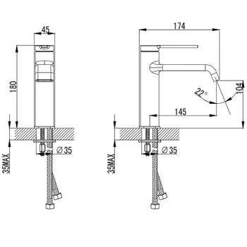 Смеситель для раковины AQUAme Asti AQM6410CR Хром — фото 2, Смесители для раковины