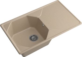 GRANFEST Мойка UNIQUE 840L 1-чаша+крыло 840*500мм песочный арт.GF- — фото 1, Кухонные мойки