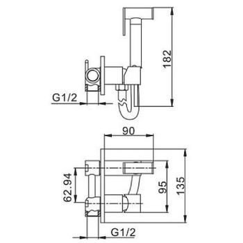 Гигиенический душ со смесителем Haiba HB5515-7 Черный матовый — фото 2, Гигиенические души