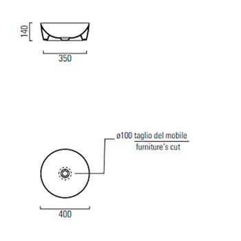 Раковина-чаша GSI Nubes 40 903926 Ardesia opaco — фото 2, Раковины накладные